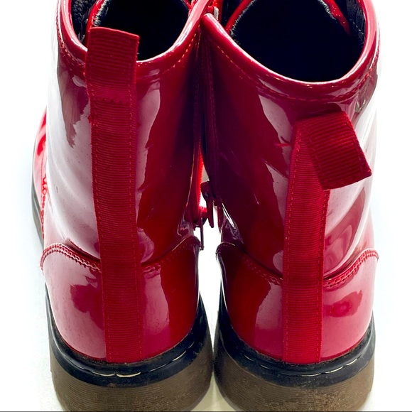 Dunnes Red Patten Vegan Leather Boots Kids - Picture 3 of 8